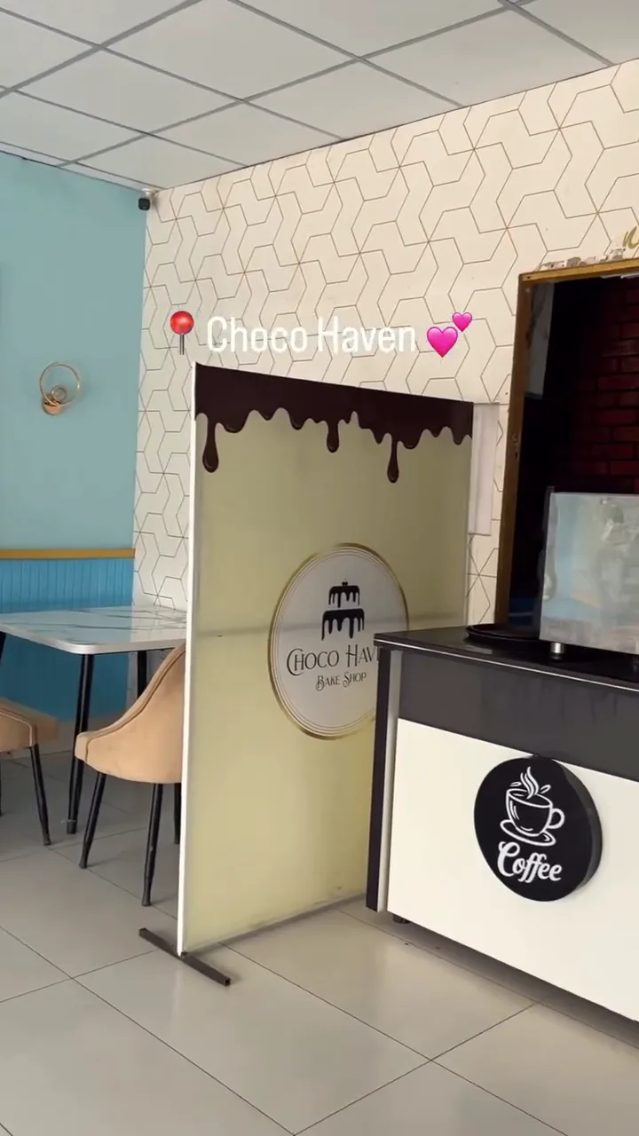 The chocolate-drip counter inside Choco Haven
