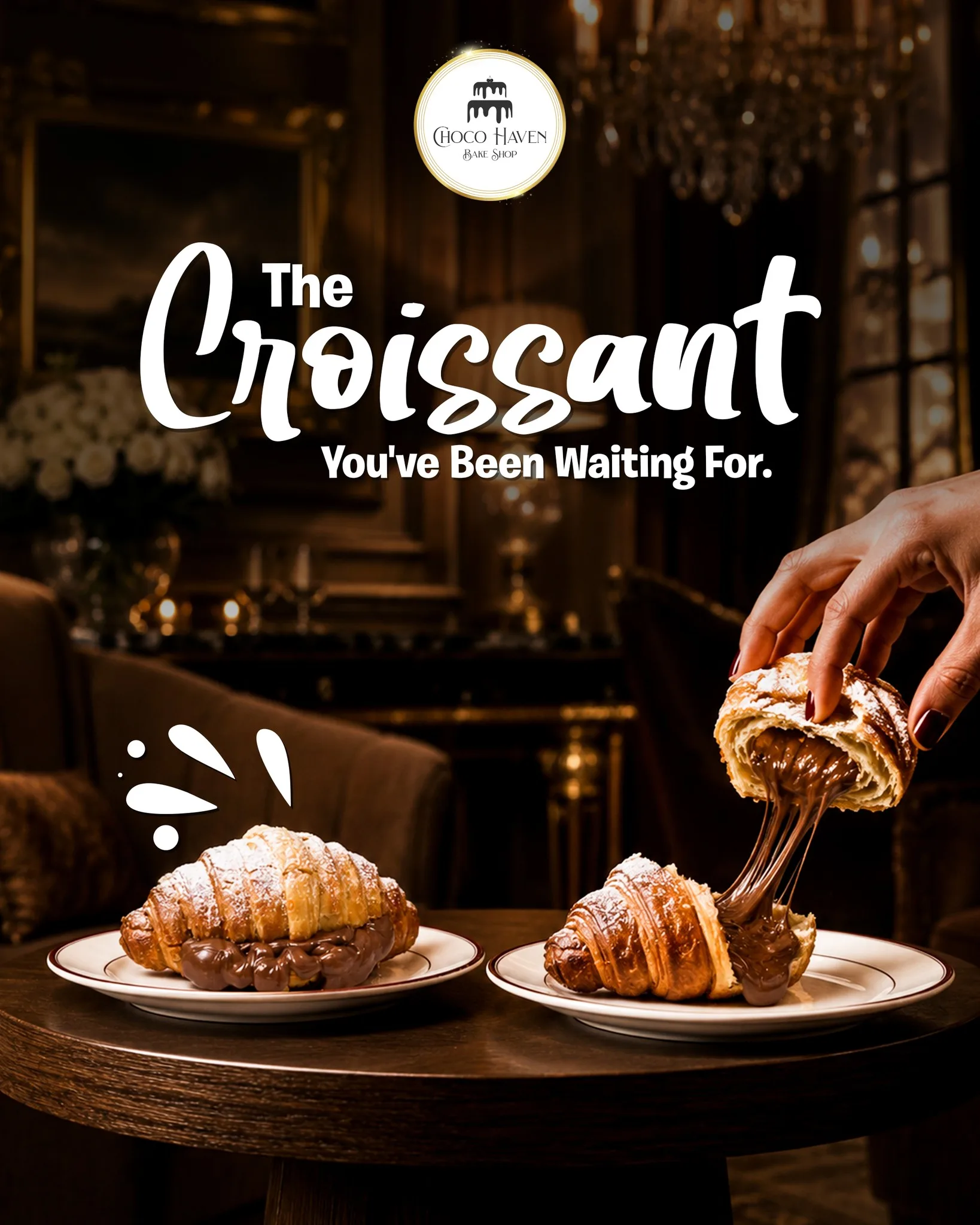 Croissants with rich glaze